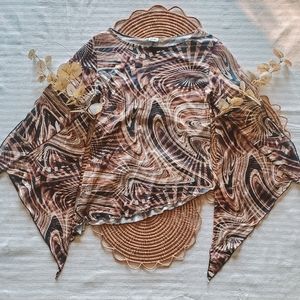 Y2K Marble Starburst Mesh Top